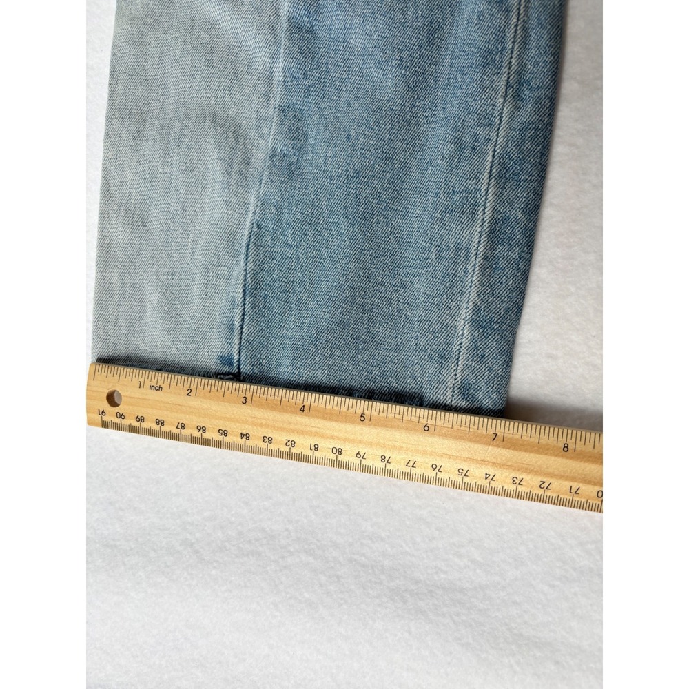 Abercrombie & Fitch Curve Love Ankle Straight Ultra High Rise Two Tone Jeans 6 - Picture 5 of 6